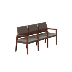 Hampton Three Seat Sofa with Center Arms in Designer Upholstery