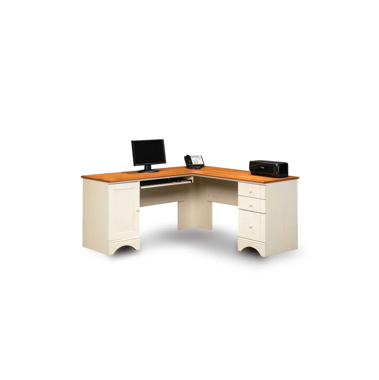 Harbor View Corner L-Desk with Reversible Storage 66"W x 22"D