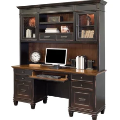 Hartford Double Pedestal Credenza and Hutch - 70.5"W