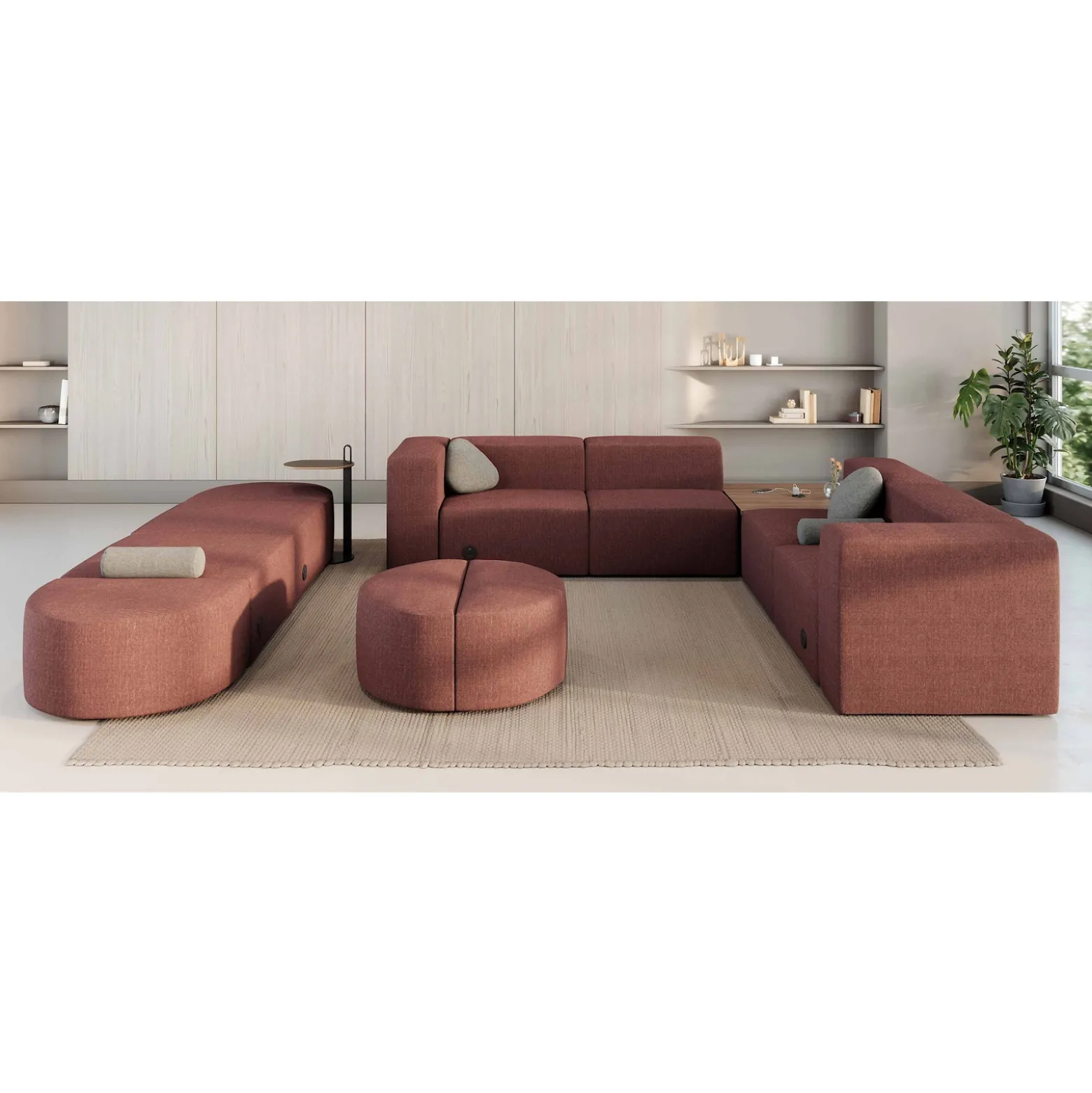 Haven 4 Person Corner Sofa with Table and Power