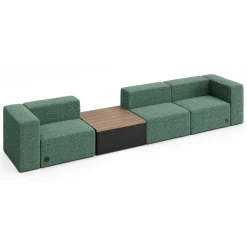 Haven 3 Person Modular Sofa with Table & Power