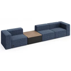 Haven 3 Person Modular Sofa with Table & Power