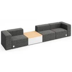 Haven 3 Person Modular Sofa with Table & Power
