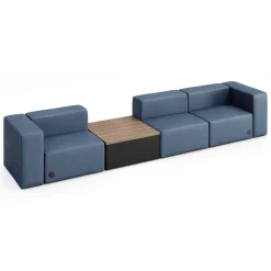 Haven 3 Person Modular Sofa with Table & Power