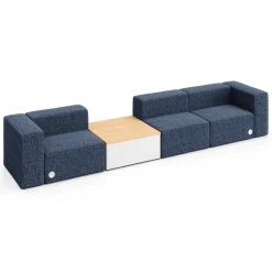 Haven 3 Person Modular Sofa with Table & Power