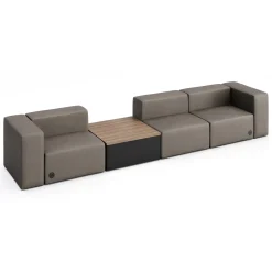 Haven 3 Person Modular Sofa with Table & Power