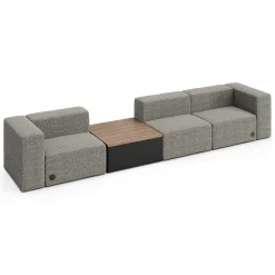 Haven 3 Person Modular Sofa with Table & Power