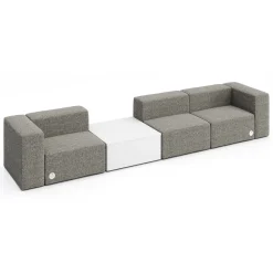 Haven 3 Person Modular Sofa with Table & Power