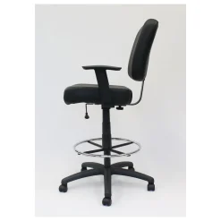Heavy Duty Office Stool with Arms - 300 lbs Capacity