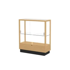Heritage Poplar Trophy Display Case with White Back - 36