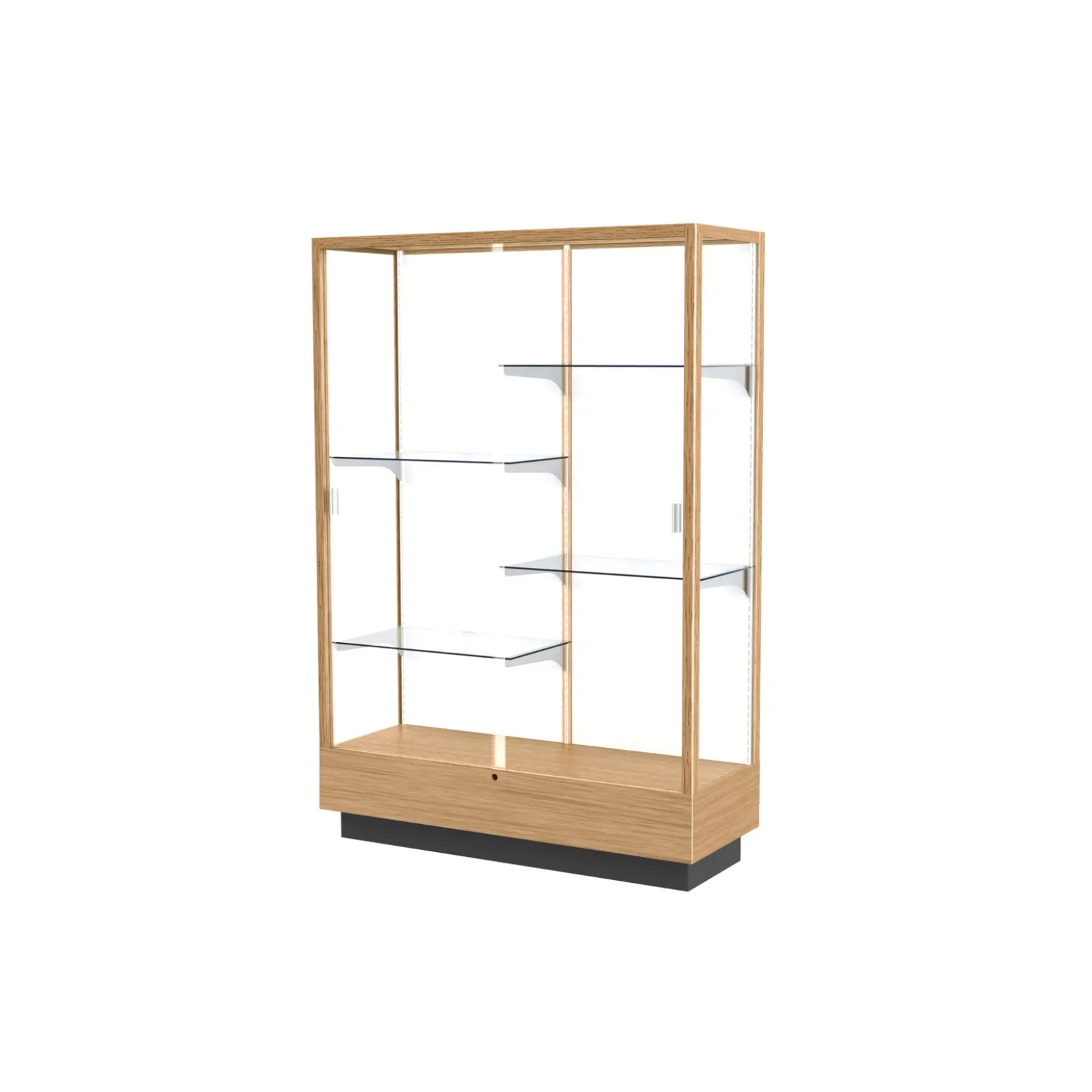 Heritage Poplar Trophy Display Case with White Back - 48"W x 70"H