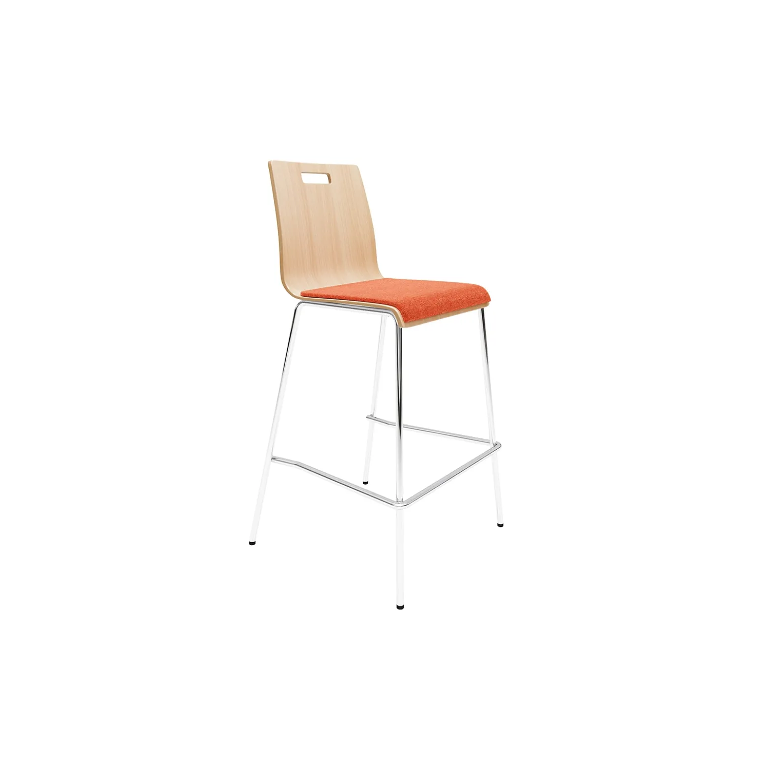 High-Back Upholstered Bar-Height Stool