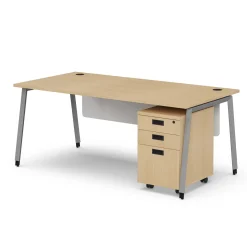 Holloway 71” Table Desk w/ 3-Drawer File Pedestal