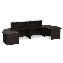 Holloway Double Reception Desk w/ 2 Curved and ADA Returns –157”Wx63”D