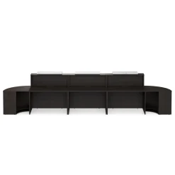 Holloway Triple Reception Desk w/ 2 Curved Returns – 204.5”Wx32”D