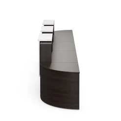 Holloway Triple Reception Desk w/ 2 Curved Returns – 204.5”Wx32”D