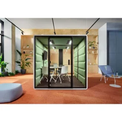 Hush Free L Collaboration Booth with High-Lux Lighting & Acoustic Privacy