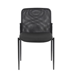 Hydra Armless Mesh Stacking Guest Chair with Steel Frame and Waterfall Seat