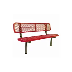 In-Ground Mount Perforated Steel Bench - 8'W