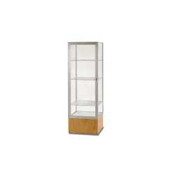 Keepsake Lockable Display Case with Oak Base - 24"W x 72"H