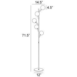 LED 5-Lite Floor Lamp Globe Tree - 71.5
