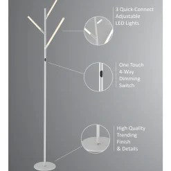 LED 3-Lite Floor Lamp Tree - 74.5
