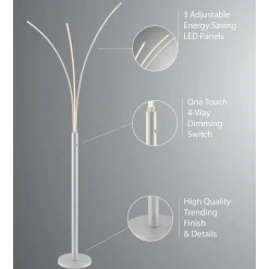 LED 3-Lite Mini Arch Floor Lamp - 80.75