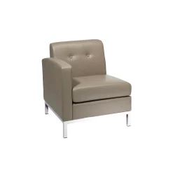 Left Facing Single Arm Faux Leather Chair for Sectional