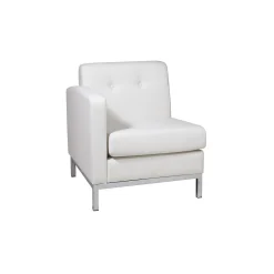 Left Facing Single Arm Faux Leather Chair for Sectional