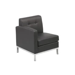 Left Facing Single Arm Faux Leather Chair for Sectional
