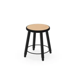 4-Legged Adjustable Square Tube Stool with Laminate Seat - 18-28H