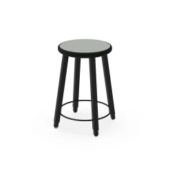 4-Legged Adjustable Square Tube Stool with Laminate Seat - 22-32H