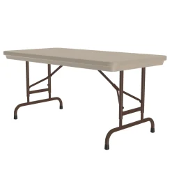 Lightweight Adjustable Height Plastic Folding Table - 48"W x 24"D