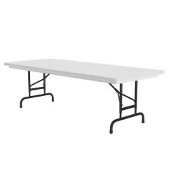 Lightweight Adjustable Height Plastic Folding Table - 60"W x 30"D