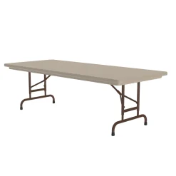 Lightweight Adjustable Height Plastic Folding Table - 72"W x 30"D
