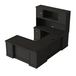 Lincoln U-Shaped Executive Desk with Left-Handed Bridge and Hutch - 66