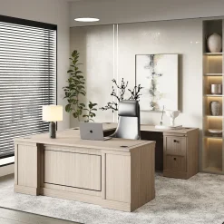 Lincoln U-Shaped Executive Desk with Right-Handed Bridge - 72