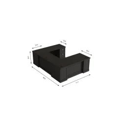 Lincoln U-Shaped Executive Desk with Right-Handed Bridge - 72