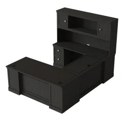 Lincoln U-Shaped Executive Desk with Left-Handed Bridge and Hutch - 72