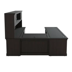 Lincoln U-Shaped Executive Desk with Right-Handed Bridge and Hutch - 66