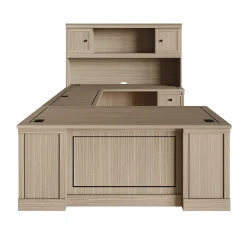 Lincoln U-Shaped Executive Desk with Right-Handed Bridge and Hutch - 72