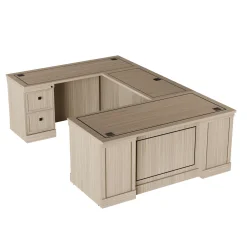 Lincoln U-Shaped Executive Desk with Left-Handed Bridge - 66"W x 99"D