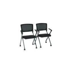 Linear Nesting Chair with Vertical Mesh Back and Memory Foam Seat