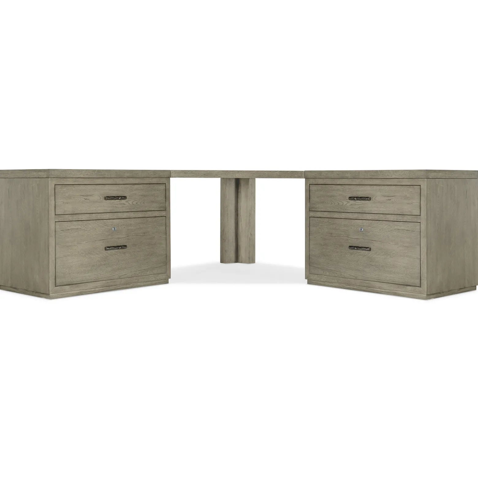 Linville Falls Corner Desk with Lateral Files - 85"W x 85"D