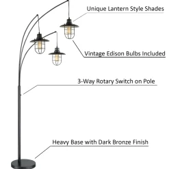 3-Lite Arch Lantern Floor Lamp - 89