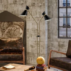 2-Lite Floor Lamp, Brass - 60