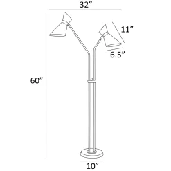 2-Lite Floor Lamp, Brass - 60