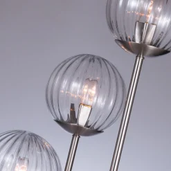 3-Lite Floor Lamp, Ribbed Dome Shades - 60