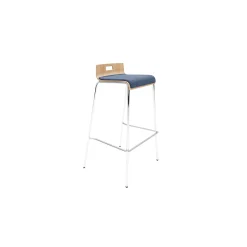 Low-Back Upholstered Bar-Height Stool