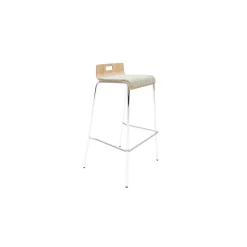 Low-Back Upholstered Bar-Height Stool